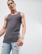 Asos Design Muscle Fit Tank In Gray - Gray