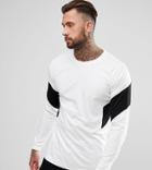 Diesel Chevron Cut And Sew Long Sleeve Top - White