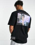 Topman Oversized Fit T-shirt With Scarface Print In Black