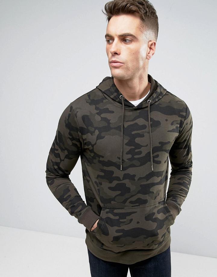 Brave Soul Camo Hoodie - Green