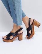 Faith Delilah Block Heeled Sandals - Black