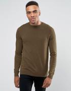 New Look Crew Neck Sweater In Brown - Brown
