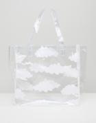 Lazy Oaf Clear Cloud Print Tote Bag - Clear