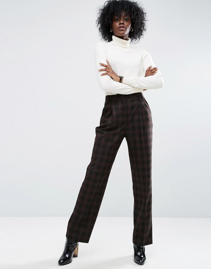 Asos Check Mansy Peg Suit Pants - Multi