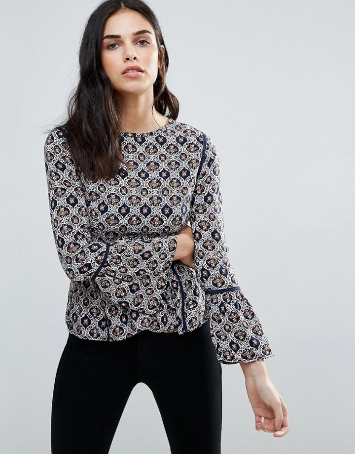 Madam Rage Printed Peplum Top - Multi