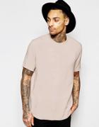 Asos Woven Boxy Tee In Dusty Pink With Short Sleeves - Dusty Pink