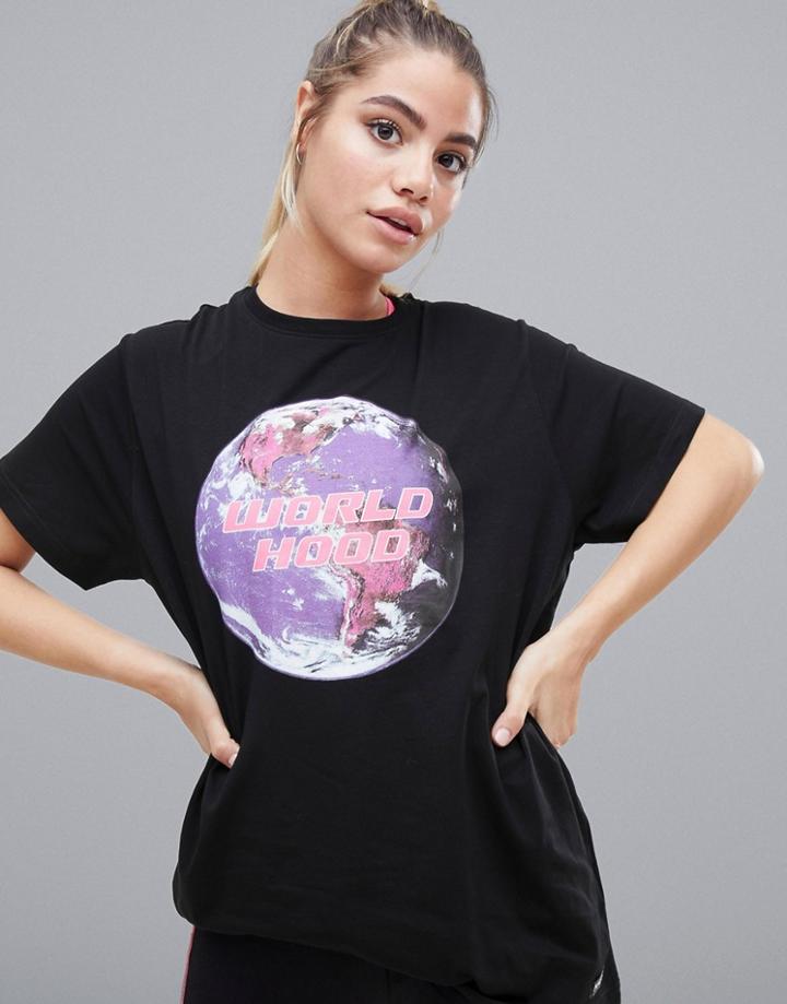 Haus By Hoxton Haus World Long Sleeve T-shirt In Black - Black