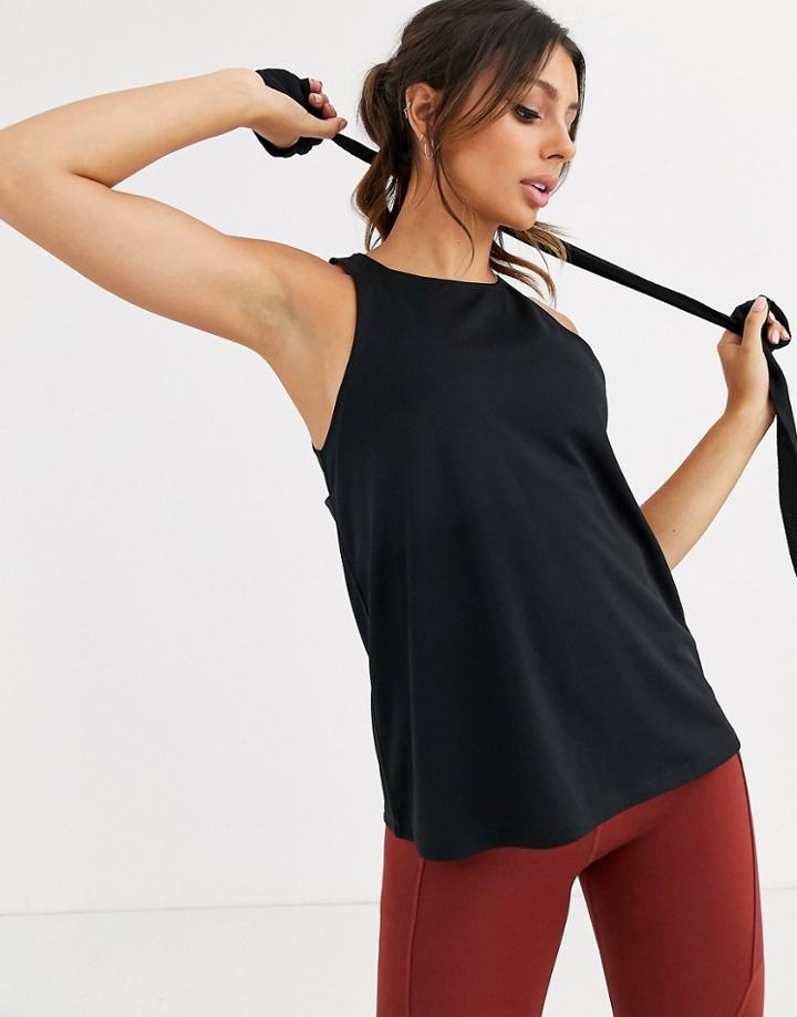 Asos 4505 Tank Top With Cross Back Detail In Recycled Polyester