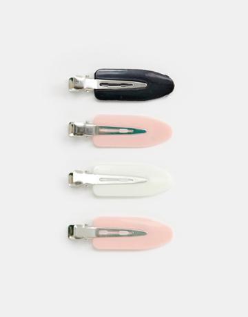 Asos Design Pack Of 4 Make Up Hair Clips - Multi