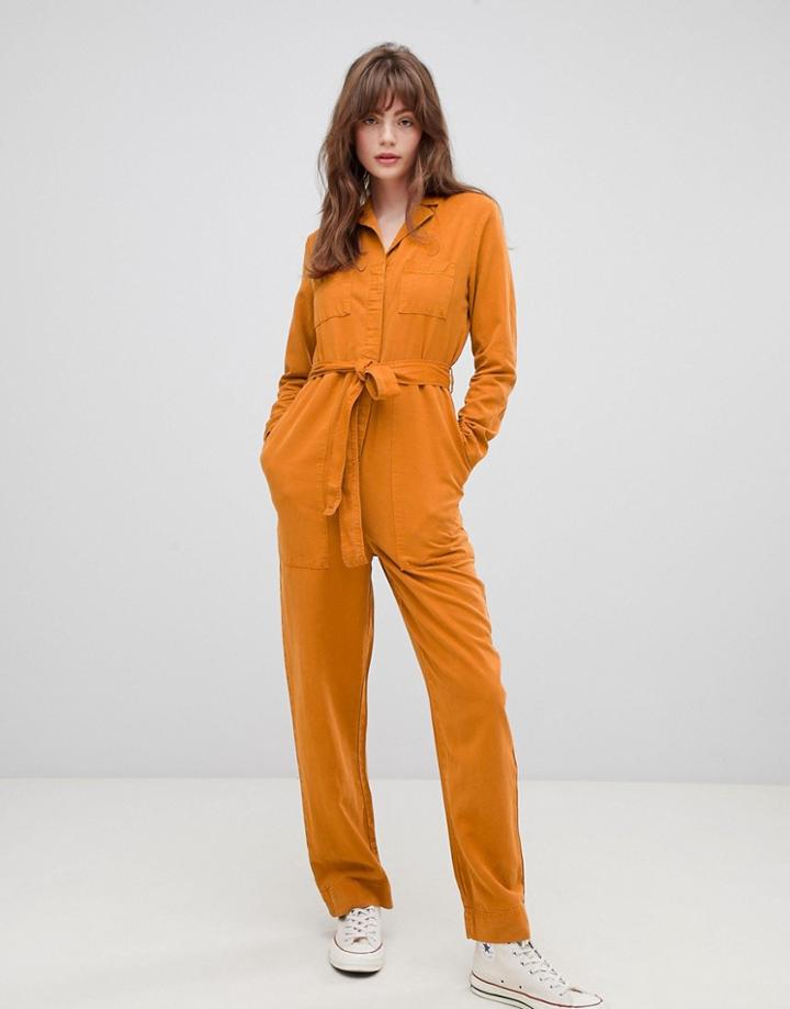 Kings Of Indigo Tie Up Jumpsuit - Yellow