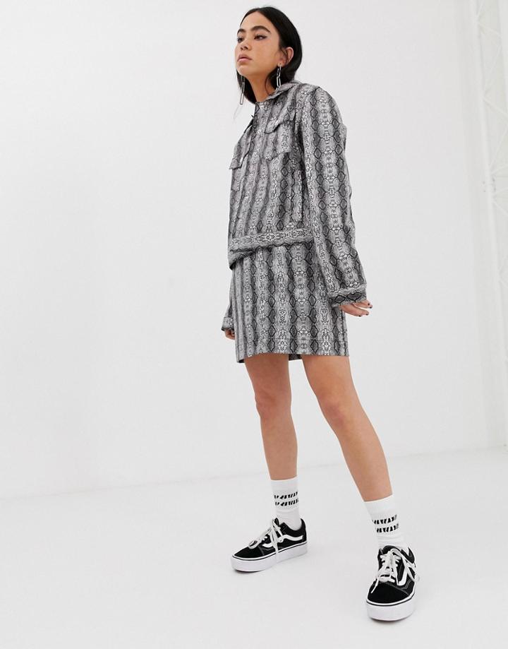 Collusion Snake Print Mini Skirt - Multi