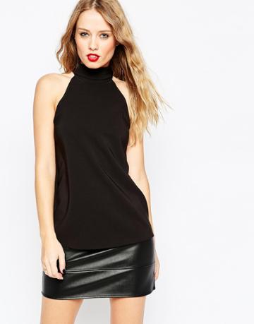 Asos Cutaway Halterneck Top - Black