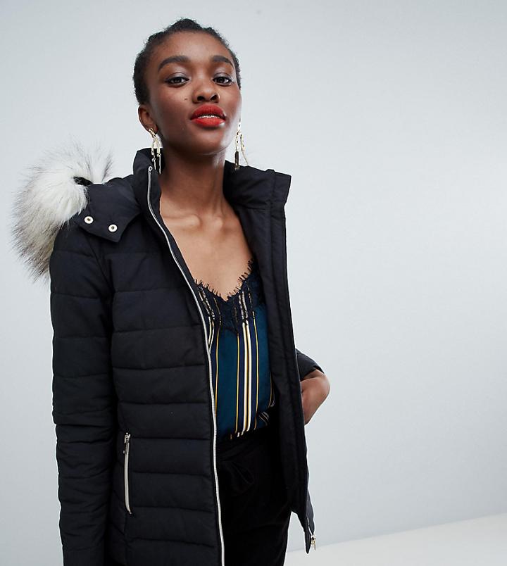New Look Padded Coat-black