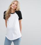 Asos Maternity Nursing Color Block T-shirt With Zip Detail - Multi