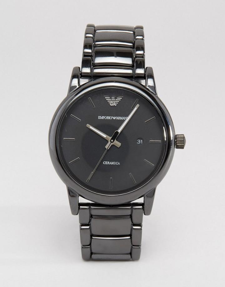 Emporio Armani Stainless Steel Bracelet Watch In Black Ar1508 - Black
