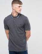Fred Perry Polo Shirt With Twin Tipping In Graphite Marl - Gray