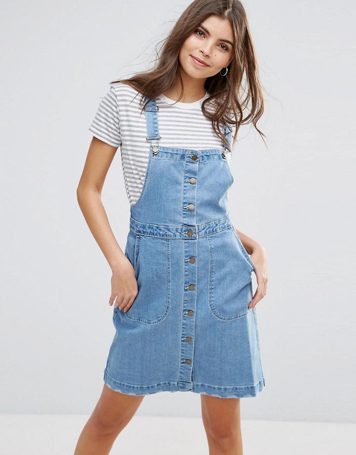 Vila Denim Pinafore - Blue