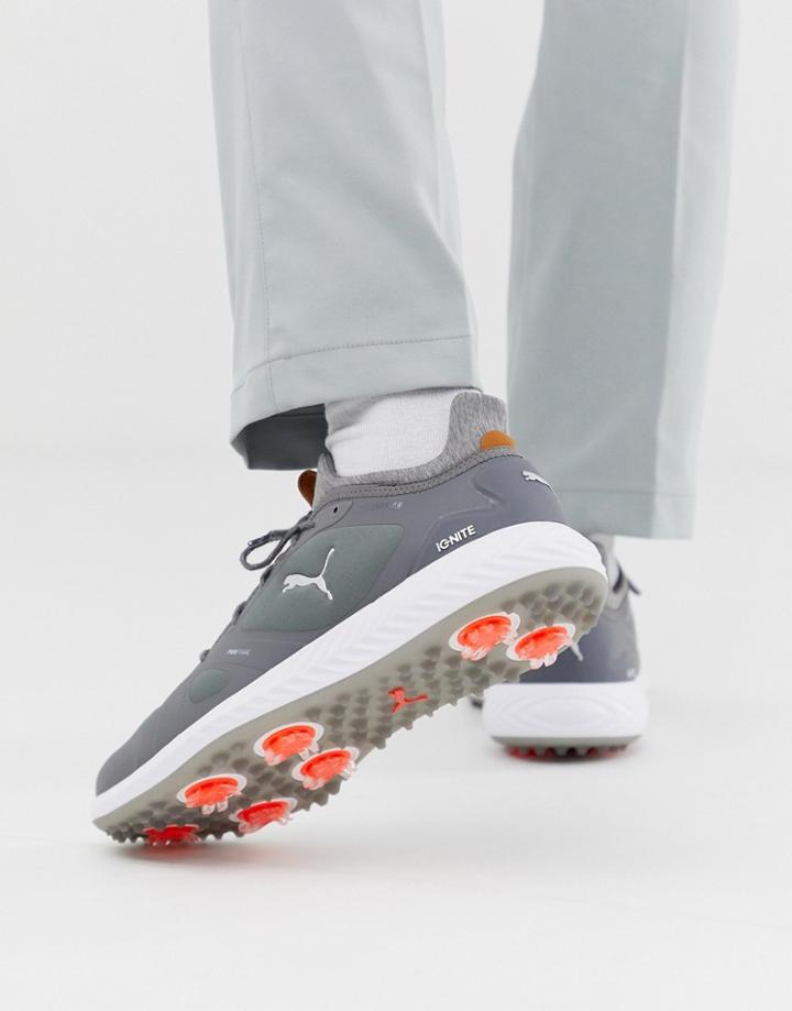 Puma Golf Ignite Power Adapt Spike Sneakers In Gray 18989103