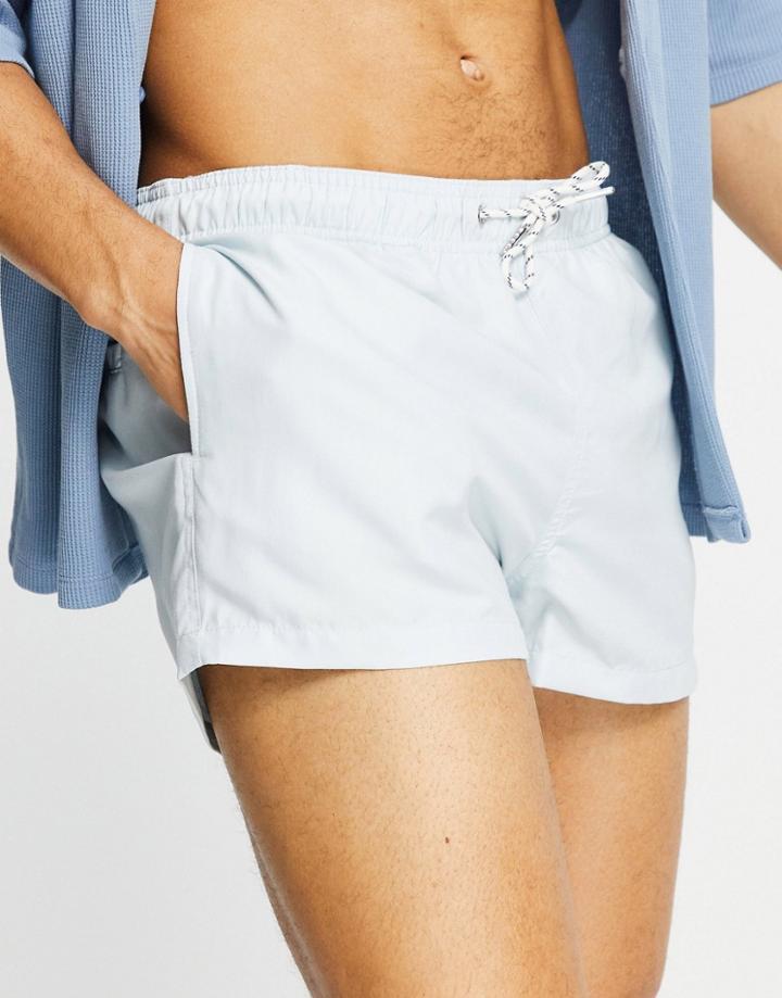 New Look Shorter Length Swim Shorts In Blue-blues