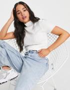Topshop Knitted Detailed Tee In White