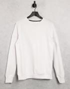 Avant Garde Set Embossed Crew Neck Sweatshirt In White