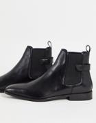 River Island Smart Ankle Strap Chelsea Boots In Black