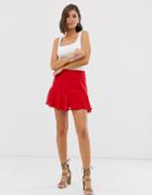 Tfnc Flippy Hem Mini Skirt In Red - Red