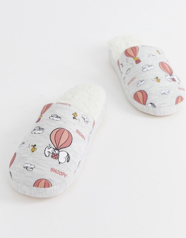 Women'secret Snoopy Slippers In Gray - Gray