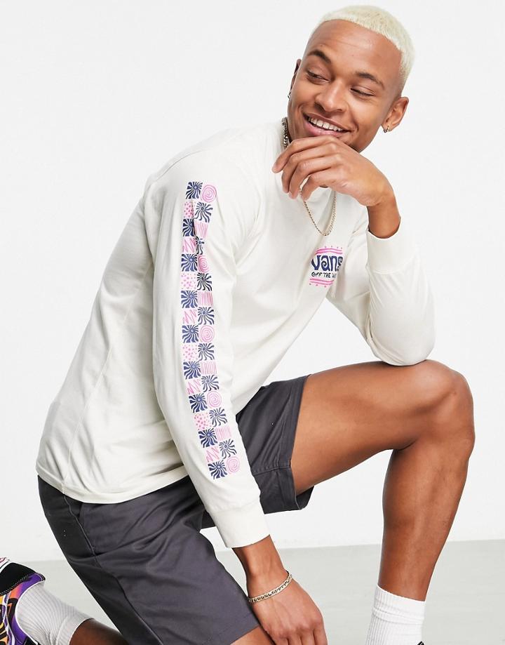 Vans Chest Logo Print Long Sleeve T-shirt In Off White