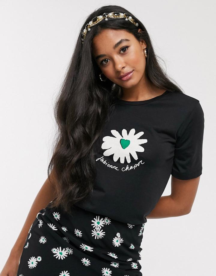 Fabienne Chapot Wordy Daisy Print T-shirt In Black