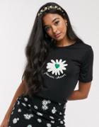 Fabienne Chapot Wordy Daisy Print T-shirt In Black