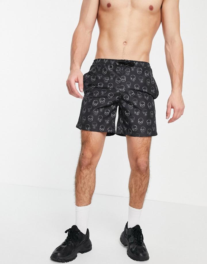Bolongaro Trevor Doodle Skull Short Swimshort-black