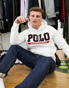 Polo Ralph Lauren Front Logo Fleece Hoodie In White