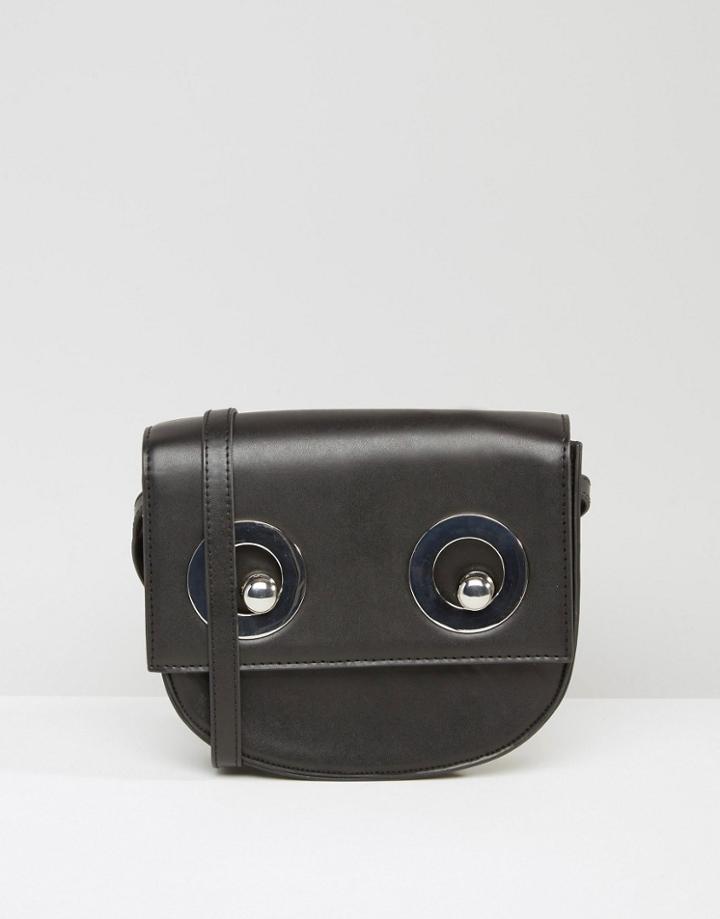Monki Eyelet Detail Cross Body Bag - Black