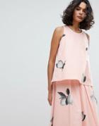 Boss Casual Trapeze Top In Photo Lemon Print - Multi