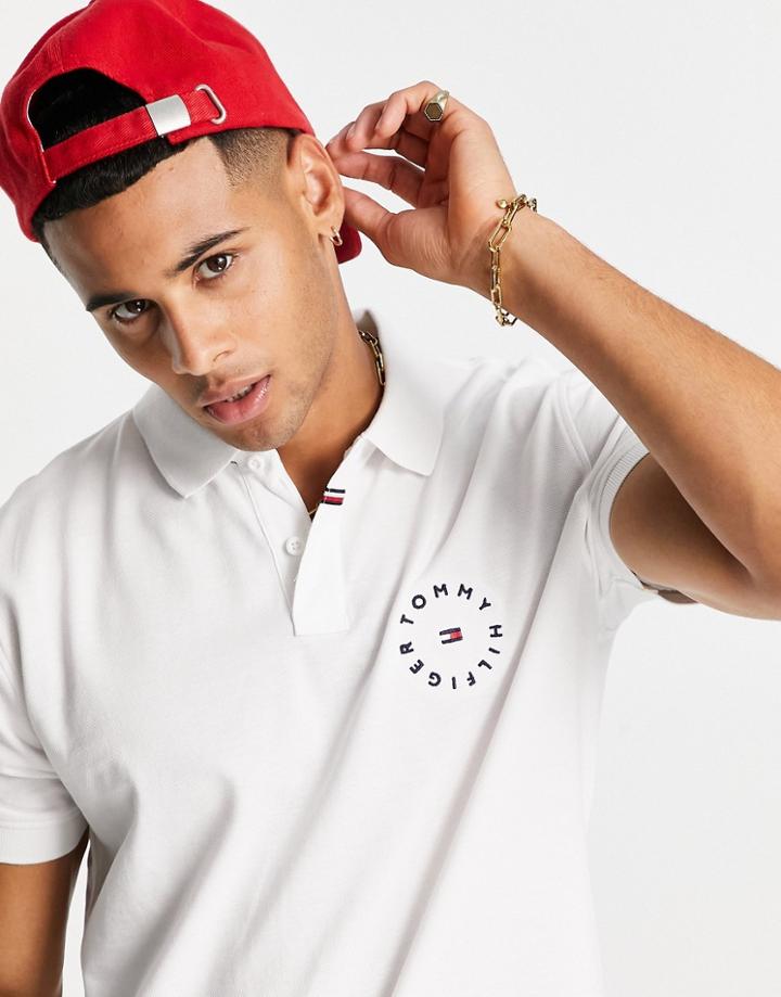 Tommy Hilfiger Small Circle Logo Polo In White