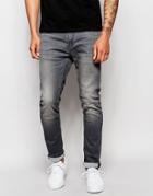 Jack & Jones Super Stretch Washed Black Skinny Jeans - Washed Black