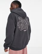 Dr Denim Heavyweight Hoodie Relaxed Fit In Washed Black