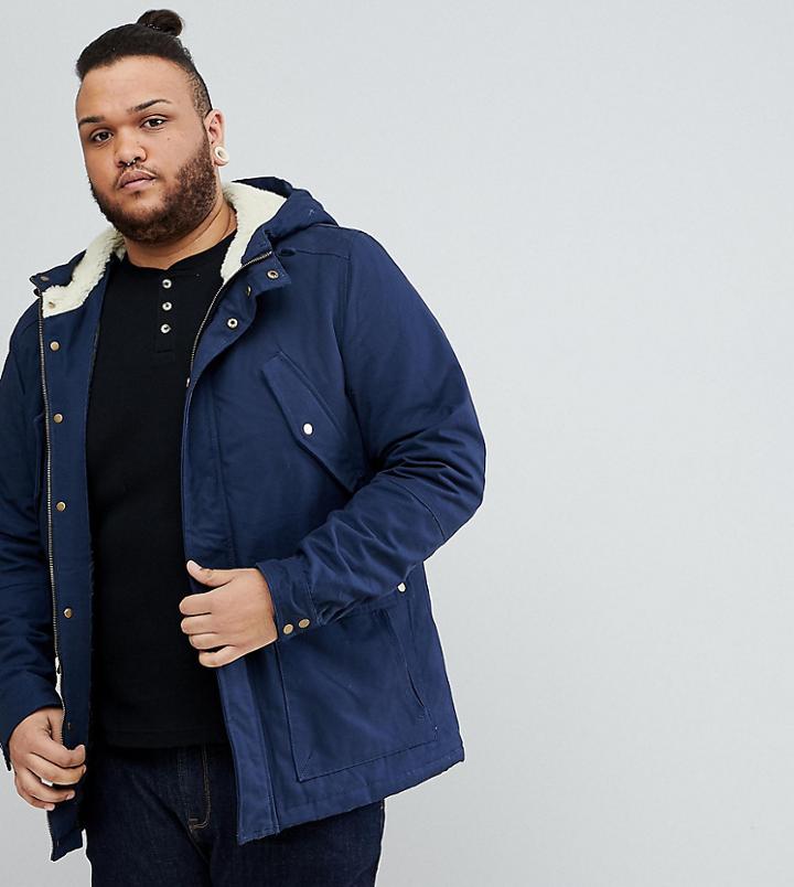 Ringspun Plus Borg Parka - Navy