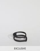 Designb Matte Black Double Ring In Black - Black