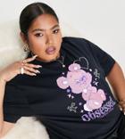 Reclaimed Vintage Inspired Plus T-shirt With Teddy Bear Graphic In Black