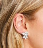 True Decadence Stud Earrings In Pearl And Crystal-silver