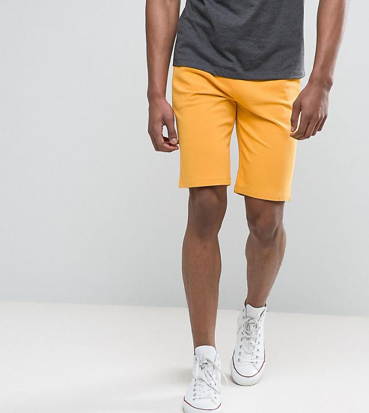 Asos Tall Jersey Skinny Shorts In Yellow - Yellow
