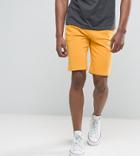 Asos Tall Jersey Skinny Shorts In Yellow - Yellow