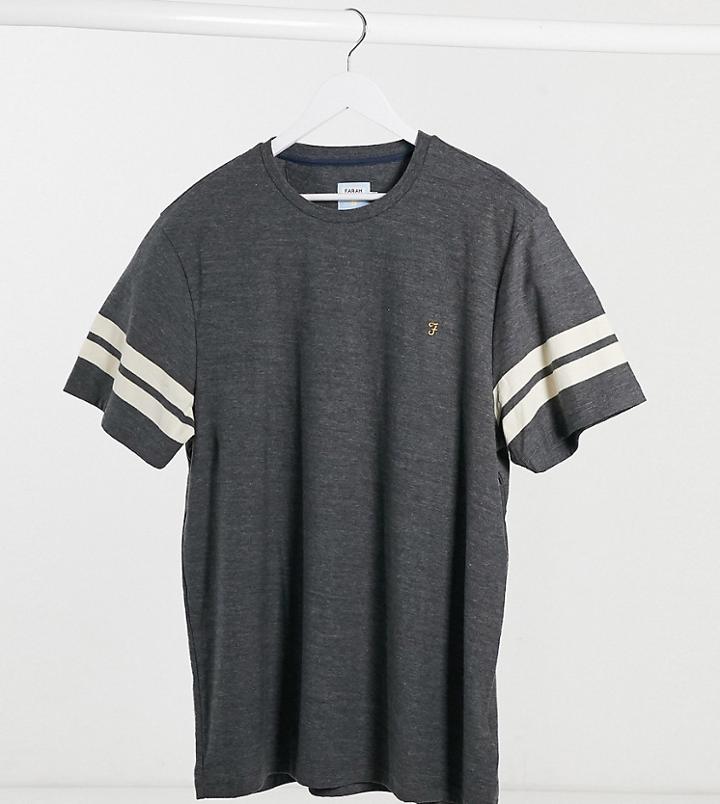 Farah Stareton Arm Cuff Logo T-shirt In Gray-grey
