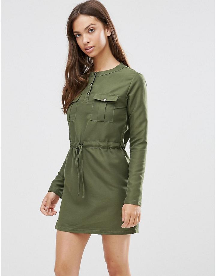 Daisy Street Utility Dress - Green