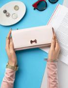 Ted Baker Curved Bow Fold Matinee Wallet - Pink