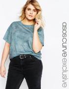 Asos Curve Oversized T-shirt In Tie Dye - Multi