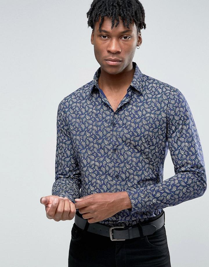 Devils Advocate Formal Printed Slim Fit Shirt - Multi