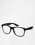 Jeepers Peepers Clear Retro Glasses - Black